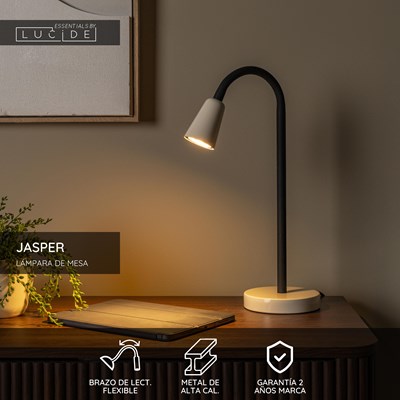 Lucide JASPER - Lámpara de mesa - 1xGU10 - Beige | Essential